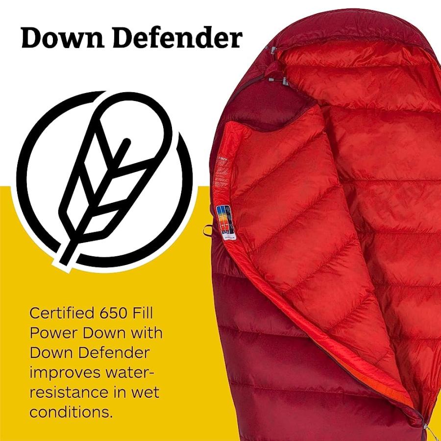 MARMOT MICRON 40 SLEEPING BAG | WATER-RESISTENT, PACKABLE, BREATHABLE, SIENNA RED/TOMATO, REGULAR | Marmot | 02