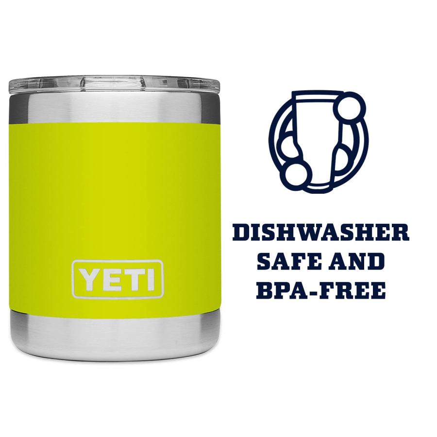 YETI Rambler 10オンス ローボール マグスライダー蓋付き 真空断熱 ステンレス製、シャルトリューズ | YETI | 04