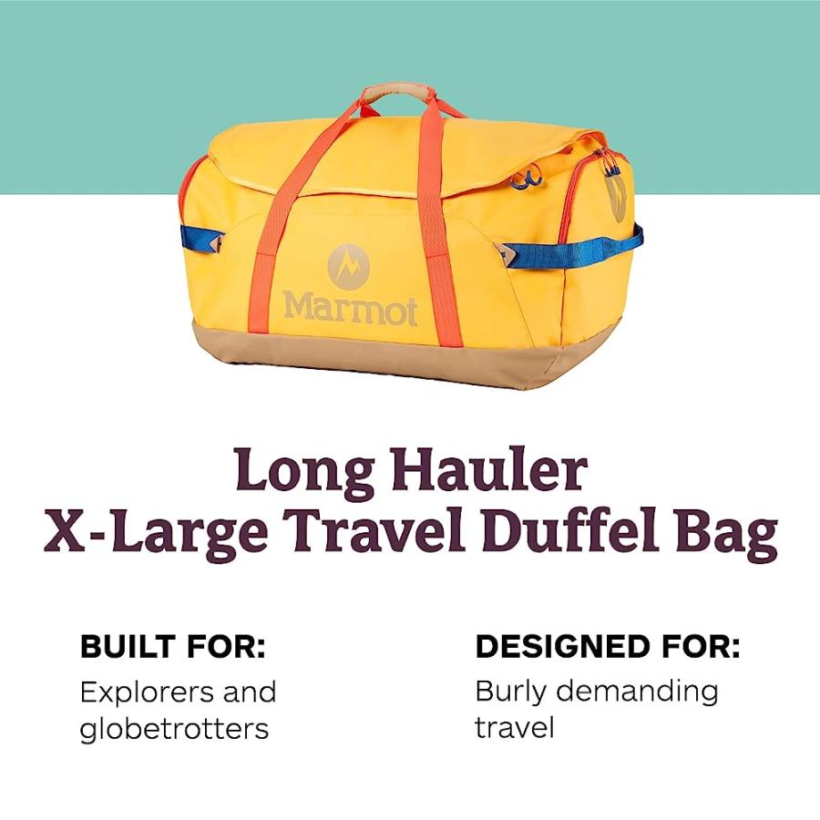 MARMOT UNISEX LONG HAULER TRAVEL DUFFEL BAG | DURABLE, WEATHER- RESISTANT | 6700CI (105 LITER), SOLAR/SHETLAND, X-LARGE | Marmot | 01