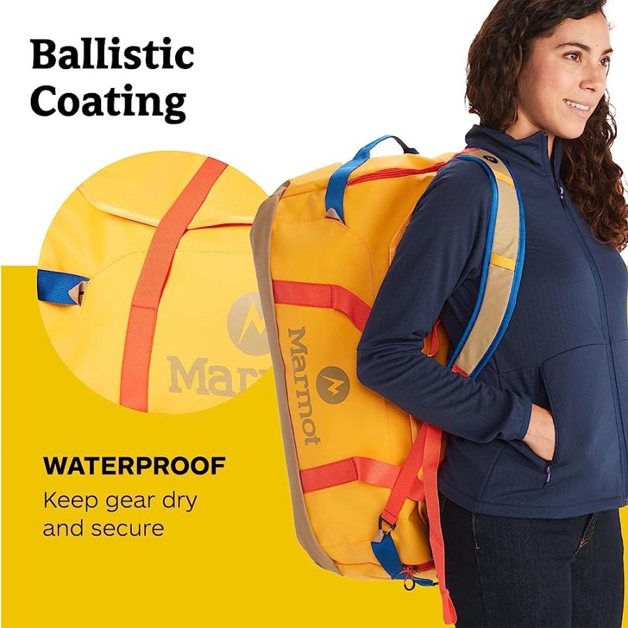 MARMOT UNISEX LONG HAULER TRAVEL DUFFEL BAG | DURABLE, WEATHER- RESISTANT | 6700CI (105 LITER), SOLAR/SHETLAND, X-LARGE | Marmot | 02