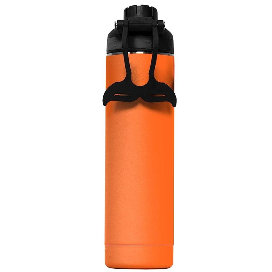 ORCA HYDRA 22 OZ. 18/8 STAINLESS STEEL INSULATED WATER BOTTLE, SCREW TOP SPORTS BOTTLE, POWDER COATED, WITH SILICONE GRIP WHALE TALE HANDLE, TOP | LES CREATIONS | 01