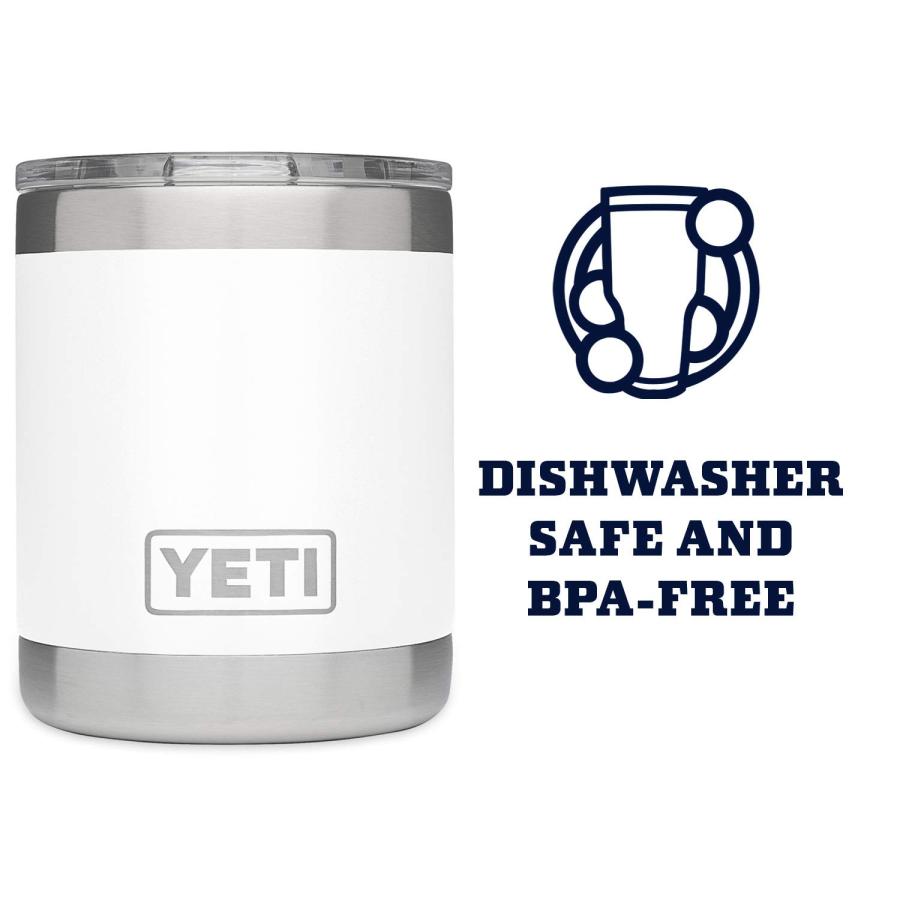 YETI Rambler 10オンス ローボール マグスライダー蓋付き 真空断熱 ステンレス製、ホワイト | YETI | 02