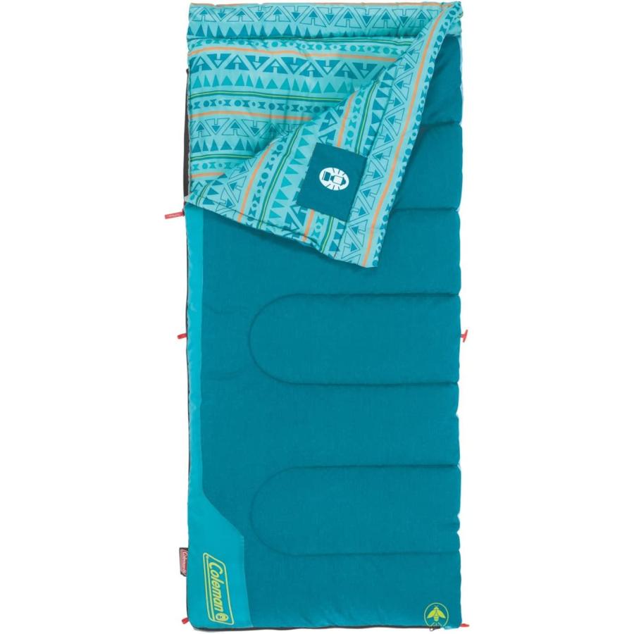 Coleman Kids Sleeping Bag 50°F Sleeping Bag for Kids Cool Weather Sleeping Bag, Teal , 60" x 26" | Coleman | 01