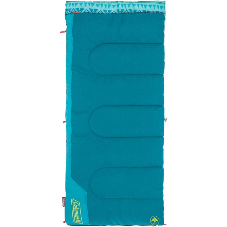 Coleman Kids Sleeping Bag 50°F Sleeping Bag for Kids Cool Weather Sleeping Bag, Teal , 60" x 26" | Coleman | 02