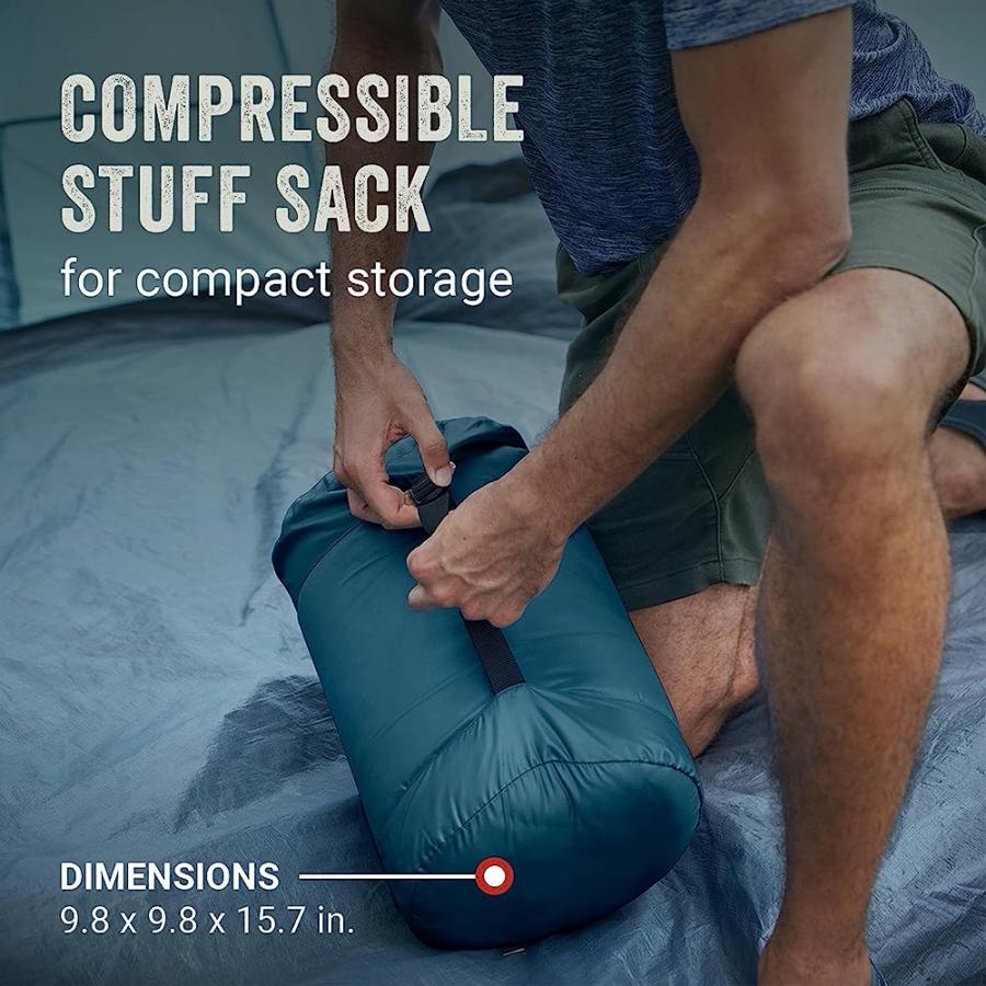 COLEMAN KOMPACT SLEEPING BAG, INDOOR/OUTDOOR LIGHTWEIGHT SLEEPING BAG FOR ADULTS, 20°F/30°F/40°F OPTIONS FOR CAMPING, HIKING, BACKPACKING WITH | Coleman | 02