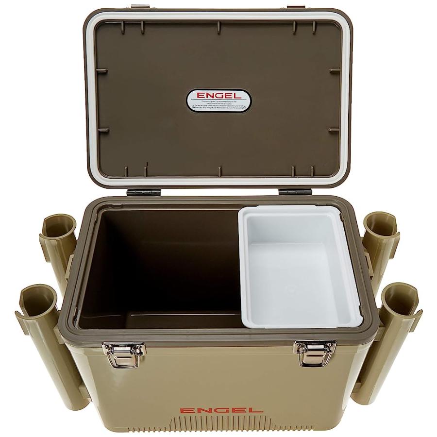 ENGEL UC19 19QT LEAK-PROOF, AIR TIGHT, FISHING DRYBOX COOLER WITH BUILT-IN FISHING ROD HOLDERS, ALSO MAKES THE PERFECT SMALL HARD SHELL LUNCHBOX |  | 04