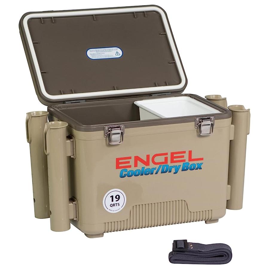 ENGEL UC19 19QT LEAK-PROOF, AIR TIGHT, FISHING DRYBOX COOLER WITH BUILT-IN FISHING ROD HOLDERS, ALSO MAKES THE PERFECT SMALL HARD SHELL LUNCHBOX |  | 05