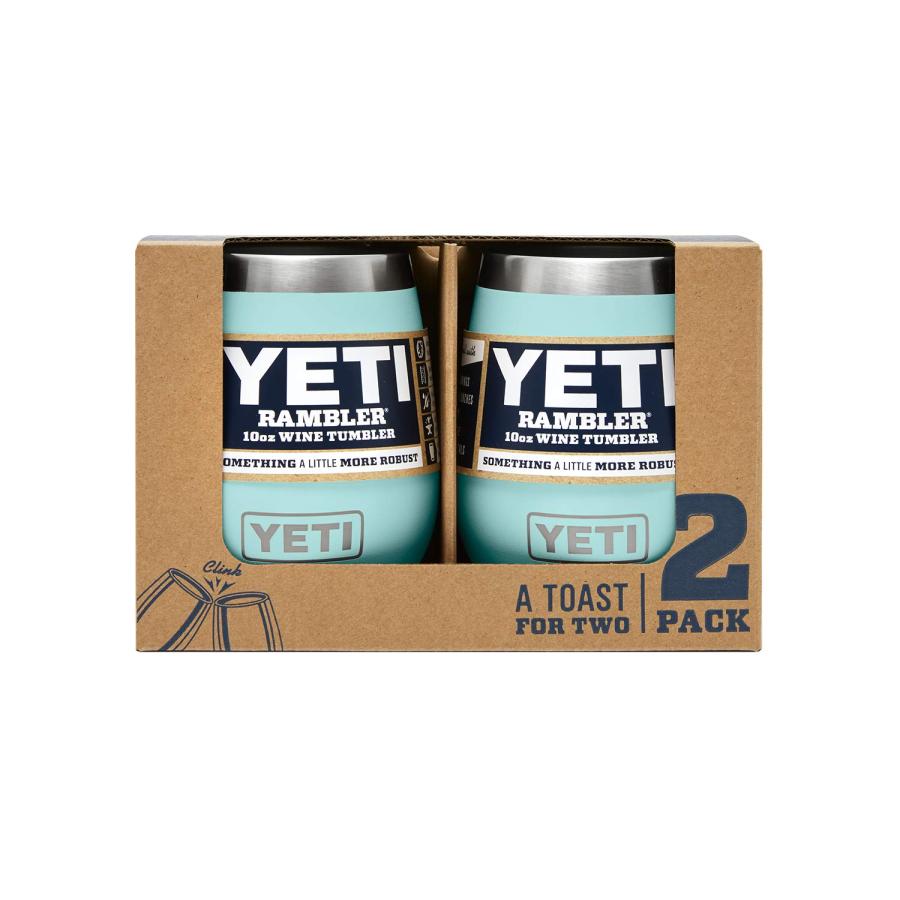 YETI Rambler 10オンス ワインタンブラー 真空断熱 ステンレス製 2個パック、シーフォーム | YETI