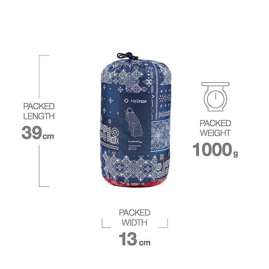 HELINOX TOASTY WRAPAROUND HOODED BLANKET, SUNSET/BEACH, BLUE & RED BANDANA | Helinox | 03