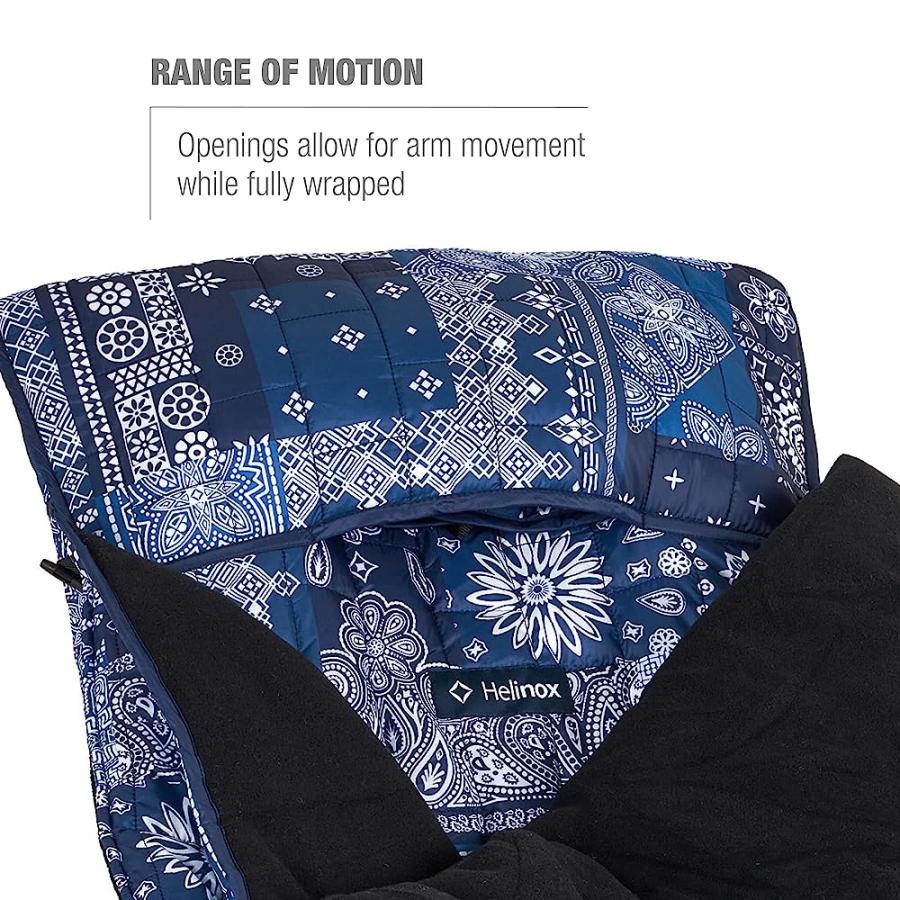 HELINOX TOASTY WRAPAROUND HOODED BLANKET, SUNSET/BEACH, BLUE & RED BANDANA | Helinox | 04