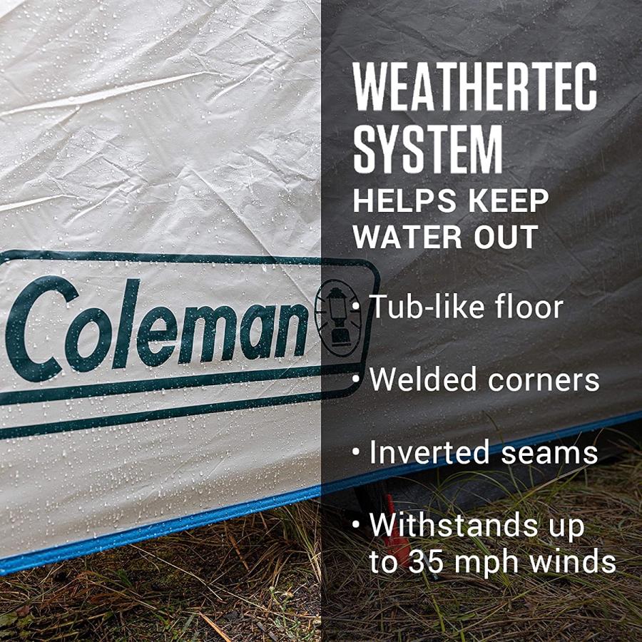 Coleman Cabin Camping Tent with Weatherproof Screen Room 4 Person Cabin Tent with Enclosed Screened Porch, Evergreen | Coleman | 02
