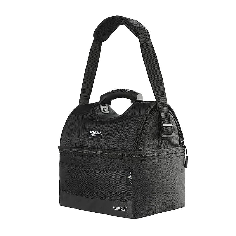 IGLOO 16-CAN DUAL COMPARTMENT INSULATED GRIPPER LUNCH BAG,CHARCOAL BLACK | igloo | 02