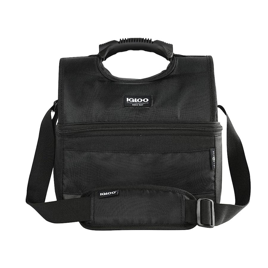 IGLOO 16-CAN DUAL COMPARTMENT INSULATED GRIPPER LUNCH BAG,CHARCOAL BLACK | igloo | 03