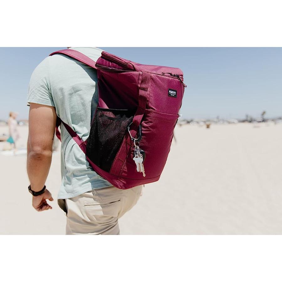 IGLOO 36-CAN REPREVE ECO FRIENDLY PORTABLE OUTDOOR INSULATED SOFT SIDE BACKPACK COOLER BAG, CHERRY | igloo | 03