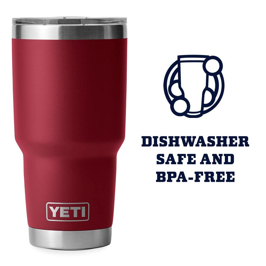 YETI Rambler 30オンス タンブラー マグスライダー蓋付き 真空断熱 ステンレス製、ハーベストレッド | YETI | 03