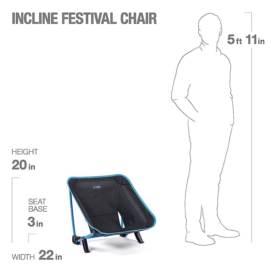HELINOX INCLINE FESTIVAL CHAIR ADJUSTABLE OUTDOOR FOLDING CHAIR FOR EVENTS, BLACK | Helinox | 03