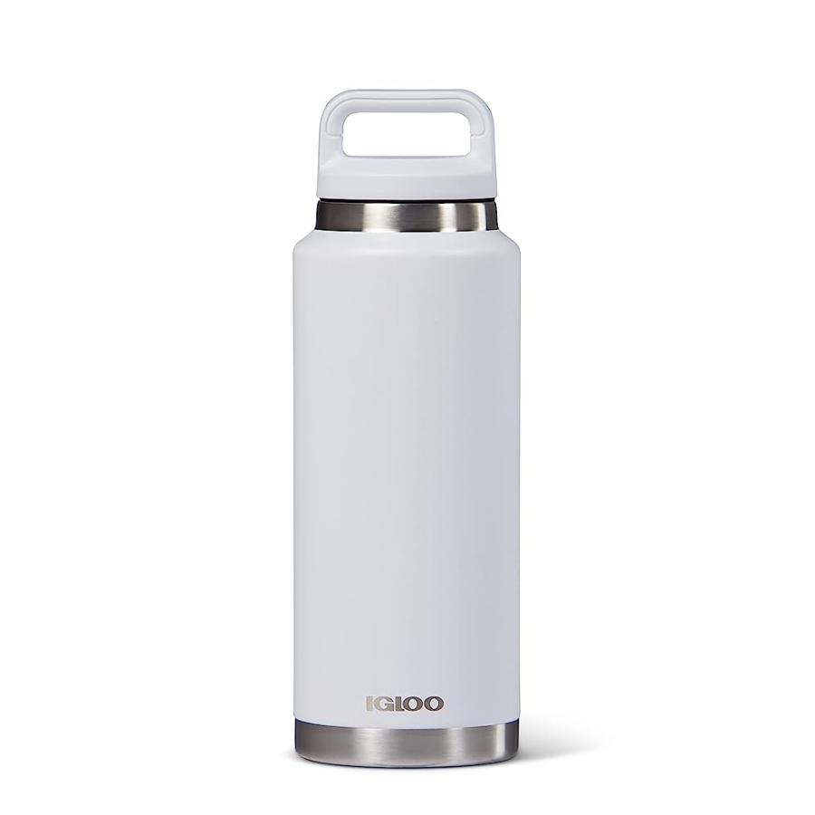 IGLOO 36 OZ WHITE STAINLESS STEEL BOTTLE | LES CREATIONS
