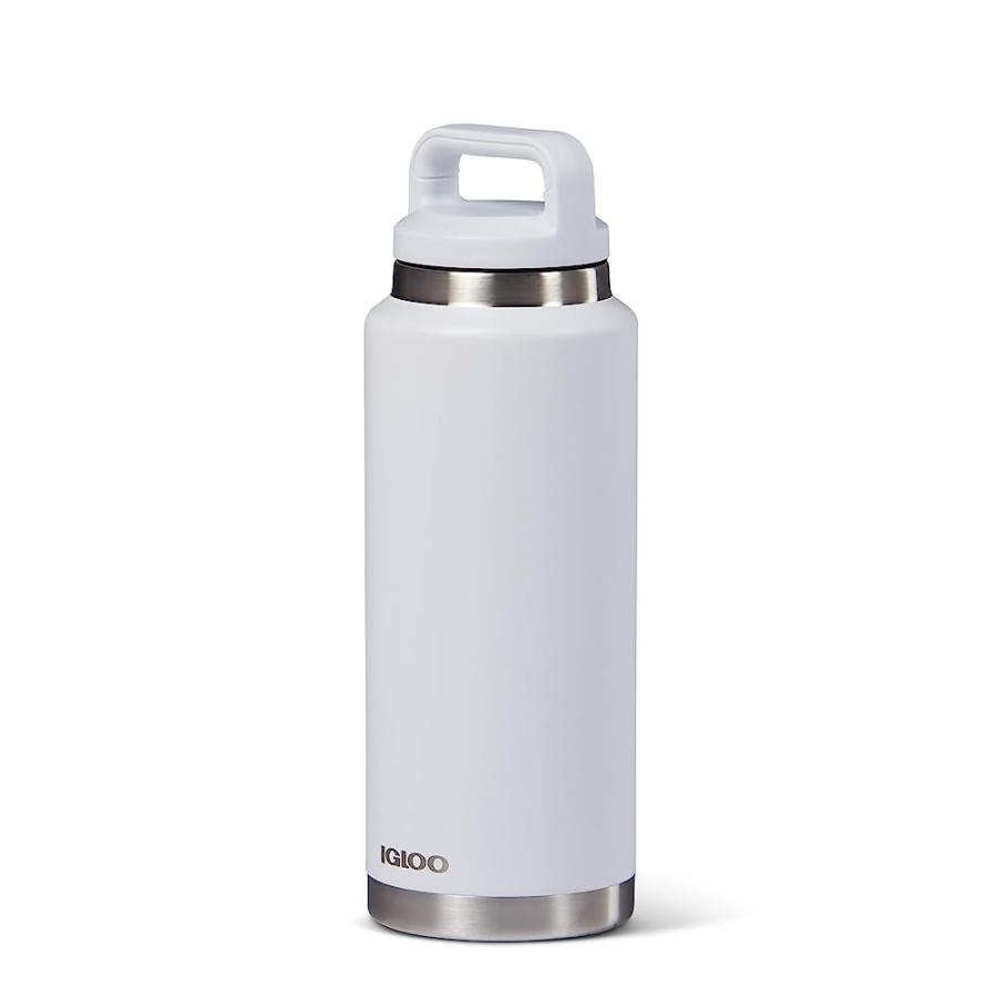 IGLOO 36 OZ WHITE STAINLESS STEEL BOTTLE | LES CREATIONS | 01