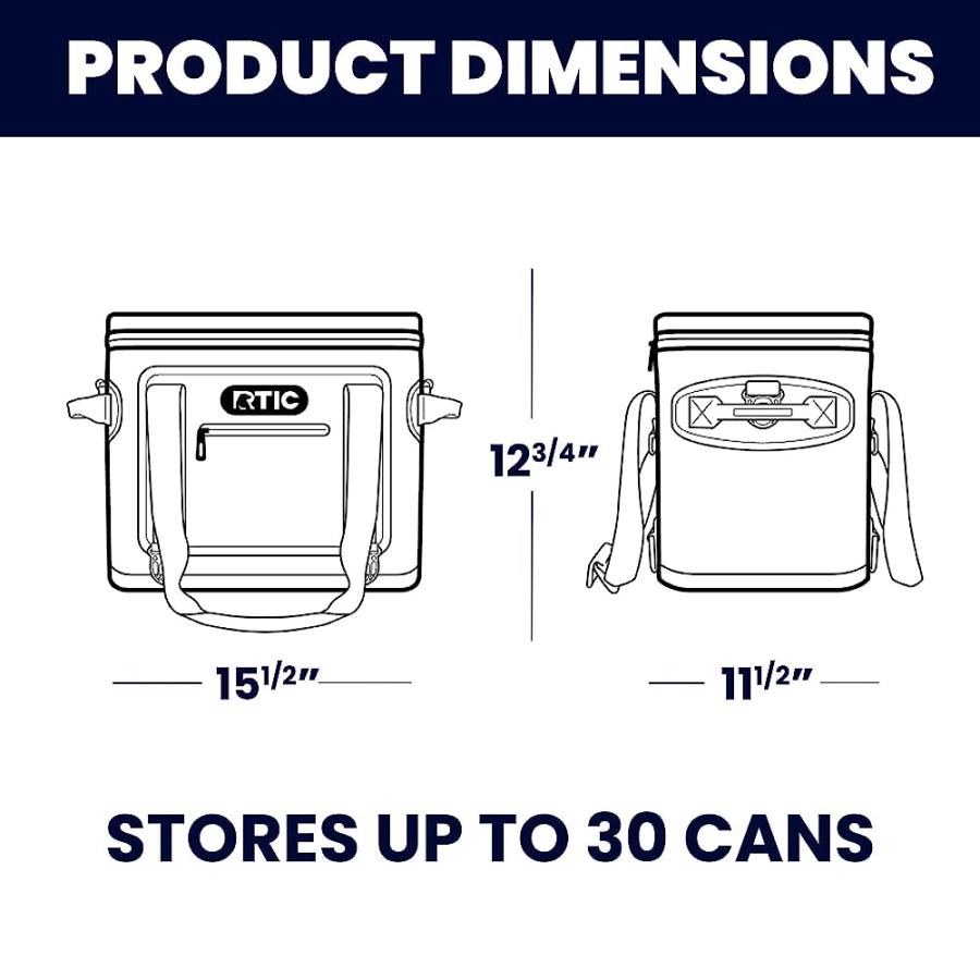 RTIC SOFT COOLER 12 CAN, INSULATED BAG PORTABLE ICE CHEST BOX FOR LUNCH, BEACH, DRINK, BEVERAGE, TRAVEL, CAMPING, PICNIC, CAR, TRIPS, FLOATING CO |  | 01
