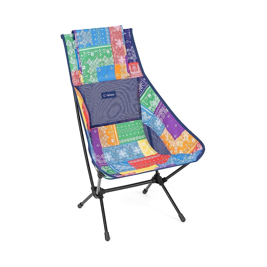 HELINOX CHAIR TWO ULTRALIGHT, HIGH-BACK, COLLAPSIBLE CAMPING CHAIR, RAINBOW BANDANA, WITH POCKETS | Helinox