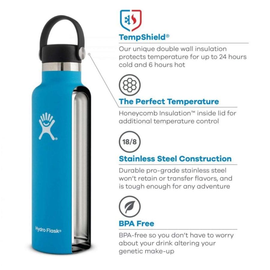 HYDRO FLASK 24 OZ STANDARD MOUTH WATER BOTTLE WITH FLEX CAP OR FLEX STRAW | HYDRO FLASK | 01