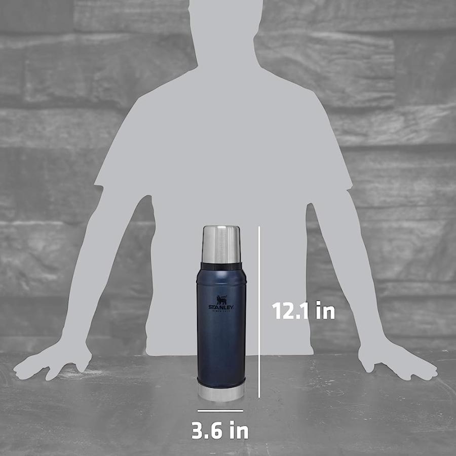 STANLEY CLASSIC VACUUM INSULATED WIDE MOUTH BOTTLE - BPA-FREE 18/8 STAINLESS STEEL THERMOS FOR COLD & HOT BEVERAGES KEEPS LIQUID HOT OR COLD FOR | STANLEY | 05