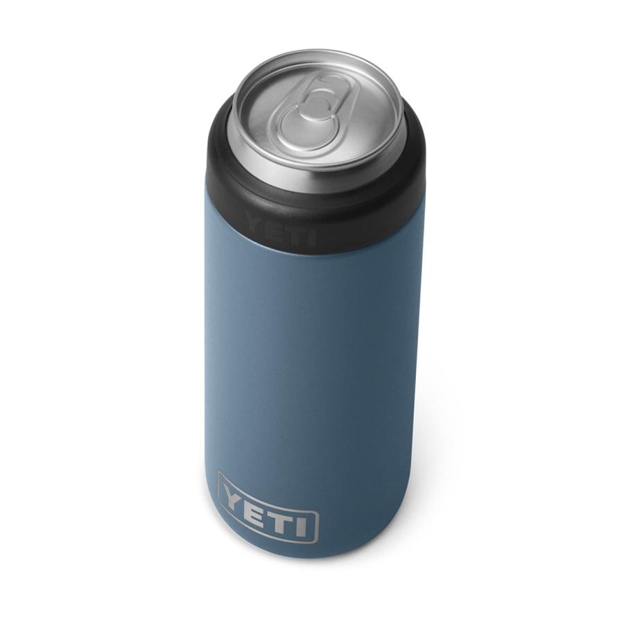 YETI Rambler 12オンス コルスター スリム缶クーラー:YETI 真空断熱 ステンレス製、ノルディックブルー | YETI