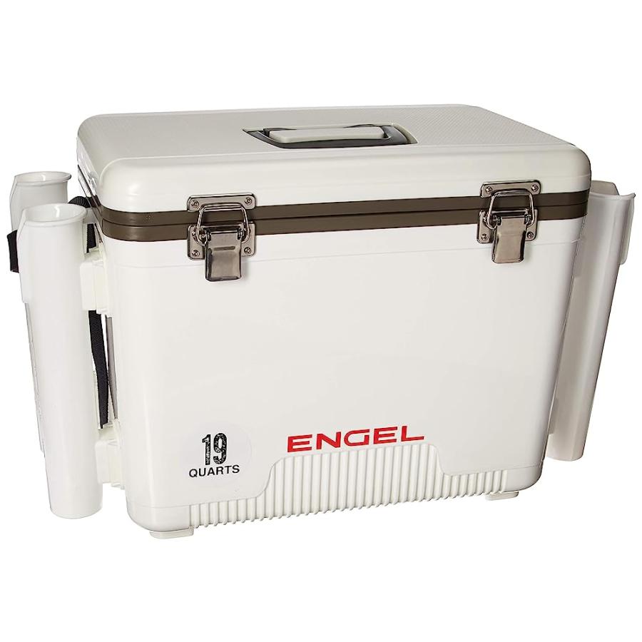 ENGEL UC19 19QT LEAK-PROOF, AIR TIGHT, FISHING DRYBOX COOLER WITH BUILT-IN FISHING ROD HOLDERS, ALSO MAKES THE PERFECT SMALL HARD SHELL LUNCHBOX | 