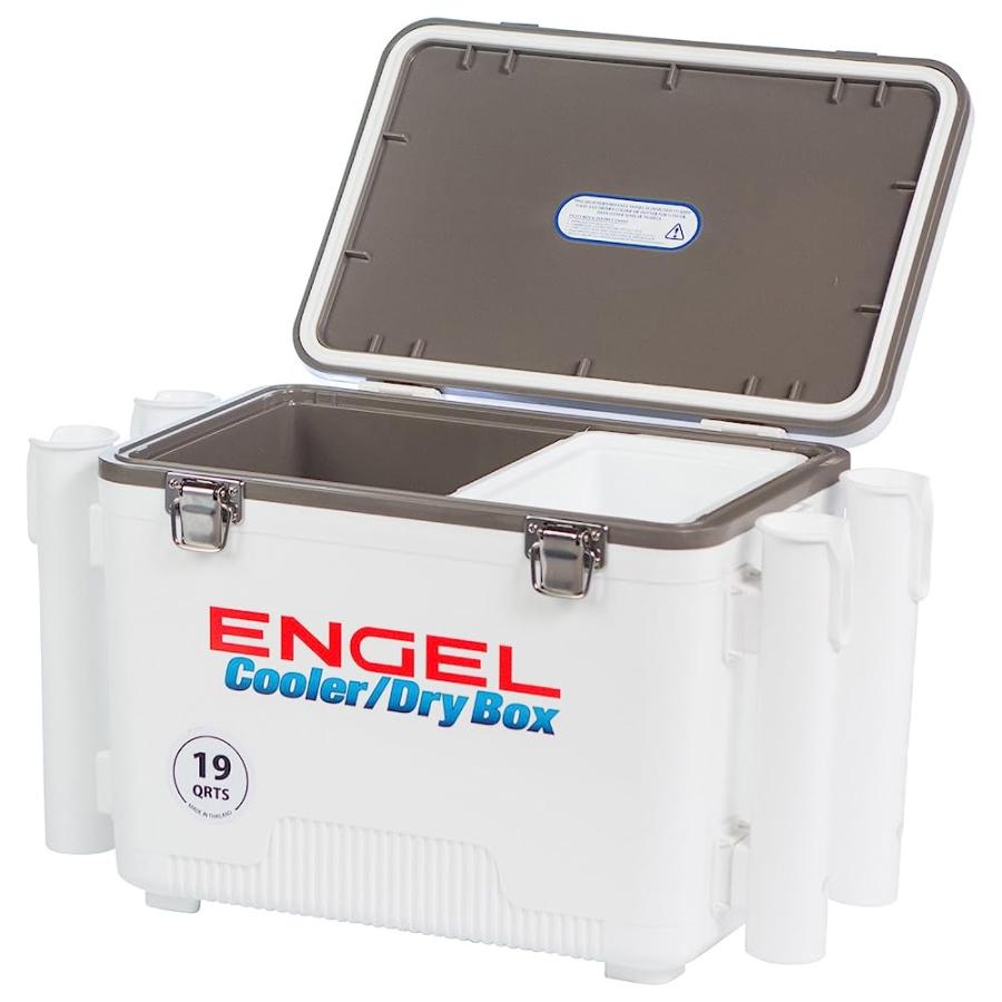 ENGEL UC19 19QT LEAK-PROOF, AIR TIGHT, FISHING DRYBOX COOLER WITH BUILT-IN FISHING ROD HOLDERS, ALSO MAKES THE PERFECT SMALL HARD SHELL LUNCHBOX |  | 01