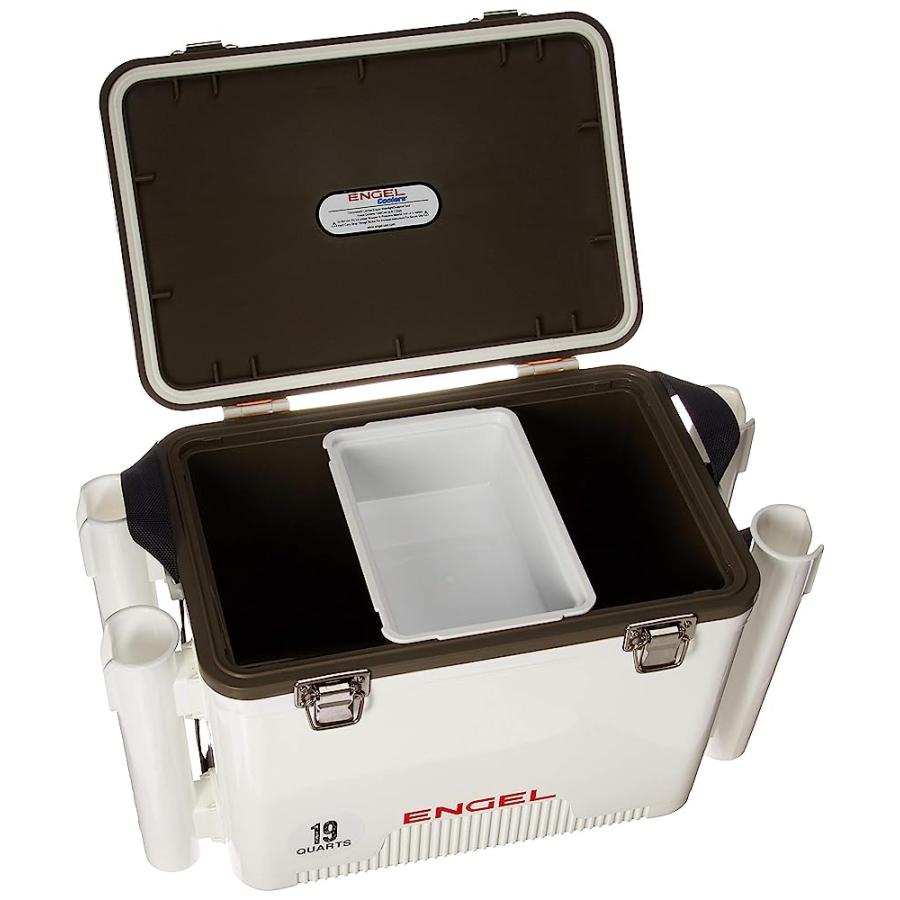 ENGEL UC19 19QT LEAK-PROOF, AIR TIGHT, FISHING DRYBOX COOLER WITH BUILT-IN FISHING ROD HOLDERS, ALSO MAKES THE PERFECT SMALL HARD SHELL LUNCHBOX |  | 02