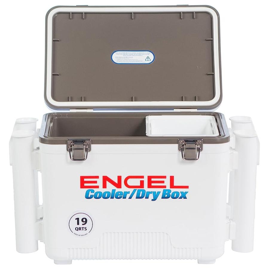 ENGEL UC19 19QT LEAK-PROOF, AIR TIGHT, FISHING DRYBOX COOLER WITH BUILT-IN FISHING ROD HOLDERS, ALSO MAKES THE PERFECT SMALL HARD SHELL LUNCHBOX |  | 03