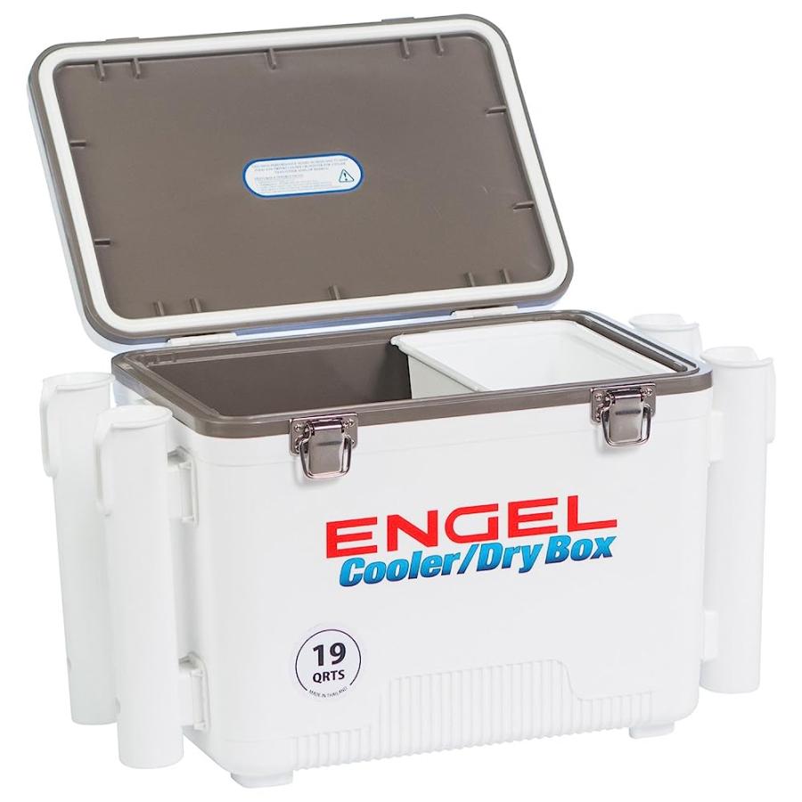 ENGEL UC19 19QT LEAK-PROOF, AIR TIGHT, FISHING DRYBOX COOLER WITH BUILT-IN FISHING ROD HOLDERS, ALSO MAKES THE PERFECT SMALL HARD SHELL LUNCHBOX |  | 05