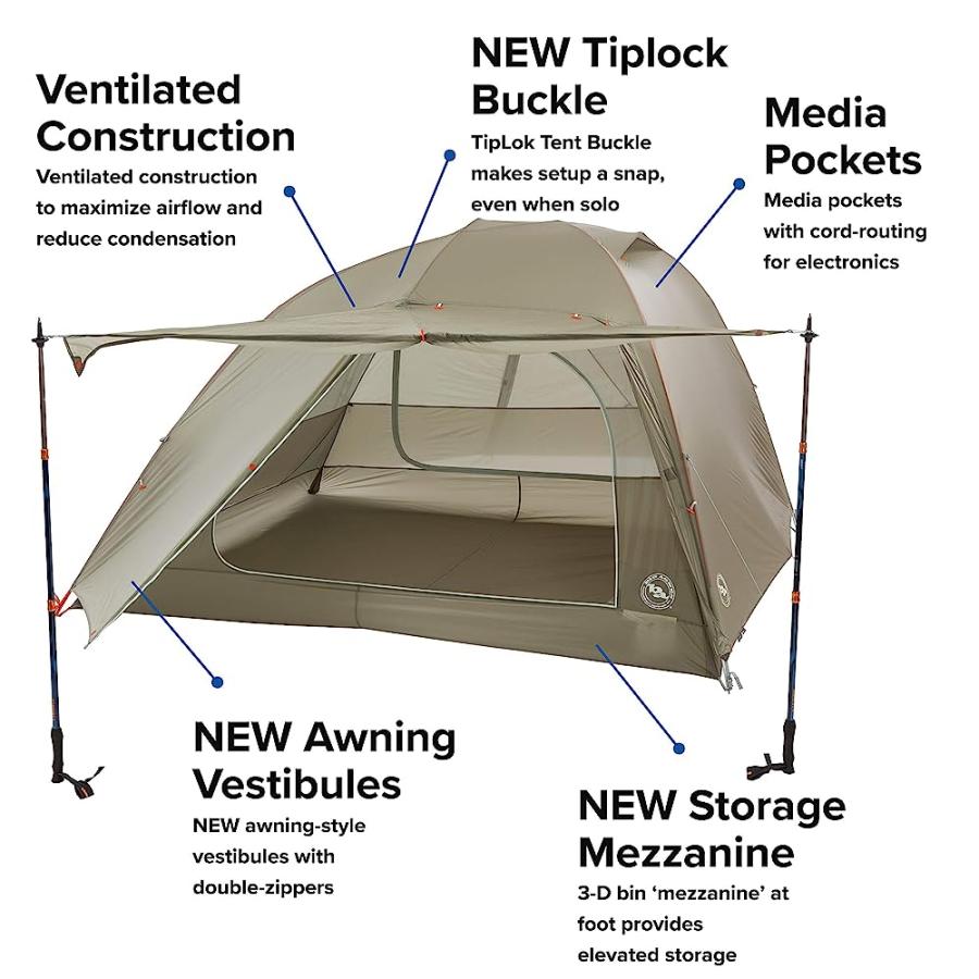 BIG AGNES COPPER SPUR HV UL BACKPACKING TENT, 4 PERSON (OLIVE GREEN) | BIG AGNES | 02