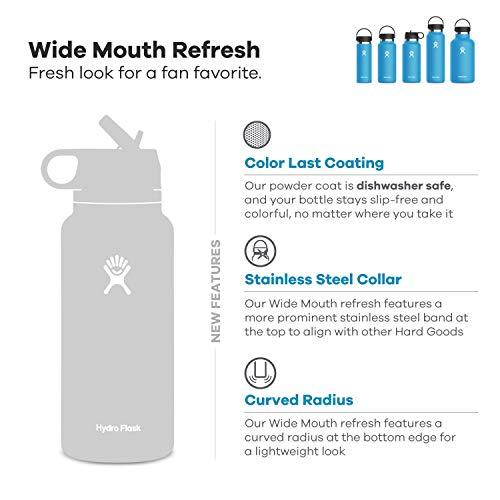 HYDRO FLASK WIDE MOUTH STRAW LID - STAINLESS STEEL REUSABLE WATER BOTTLE -VACUUM INSULATED, DISHWASHER SAFE, BPA-FREE, NON-TOXIC | HYDRO FLASK | 01
