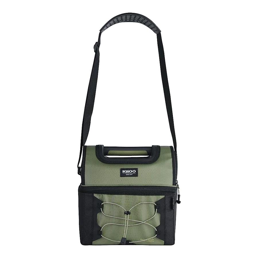 IGLOO 16-CAN DUAL COMPARTMENT INSULATED GRIPPER LUNCH BAG,GREEN | igloo