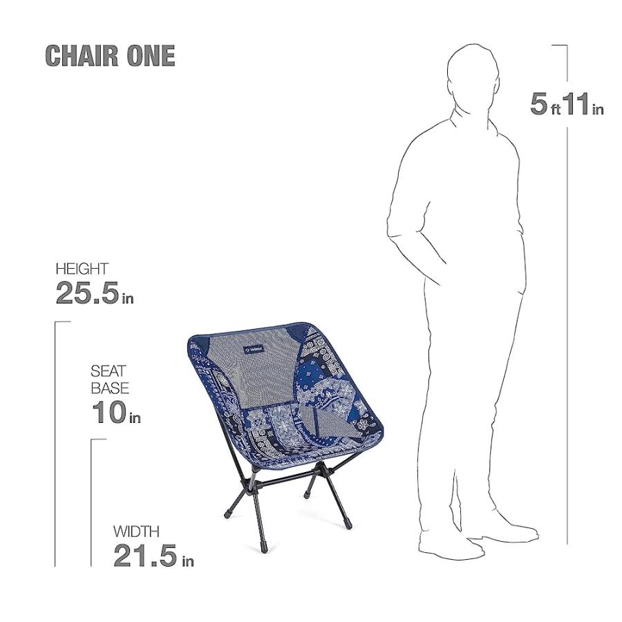 HELINOX CHAIR ONE ORIGINAL LIGHTWEIGHT, COMPACT, COLLAPSIBLE CAMPING CHAIR, BLUE BANDANA | Helinox | 05