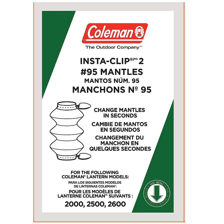 COLEMAN #95 INSTA-CLIP ACCORDION SHAPE MANTLE 2-PACKS OF 2 (4 TOTAL MANTLES) | Coleman | 02