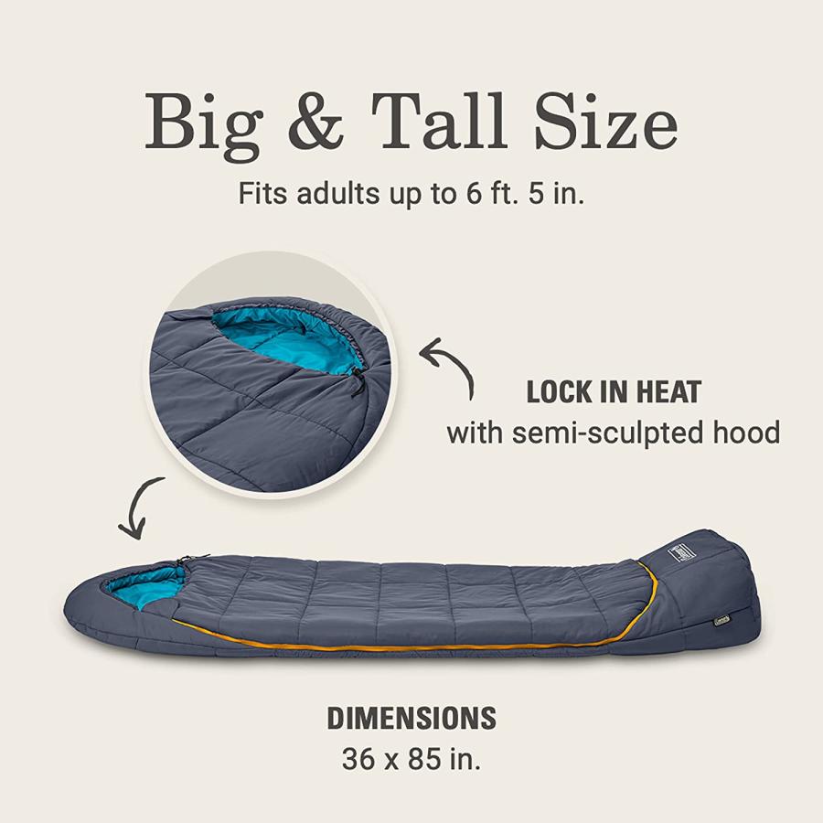 Coleman Sleeping BagBig Bay 20° Big & Tall Contour Sleeping Bag for Adults | Coleman | 01