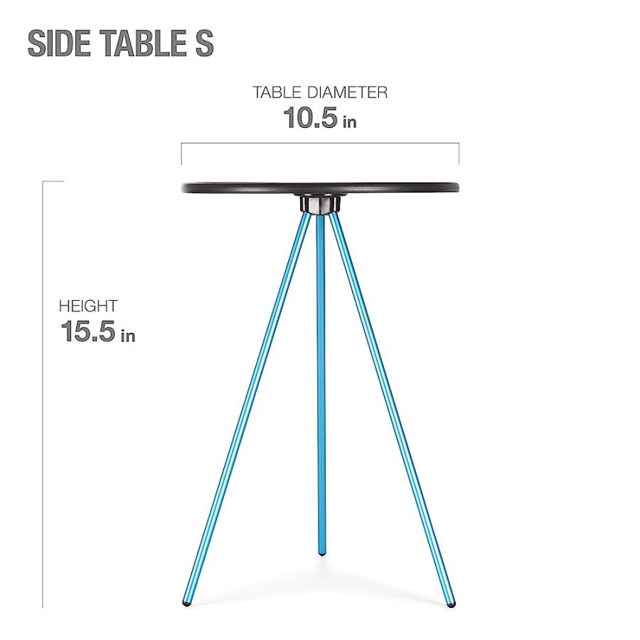 HELINOX PACKABLE SIDE TABLE FOR CAMPING, BACKPACKING, PICNICS, AND THE BEACH, SMALL - 10.5 INCH, BLACK | Helinox | 03