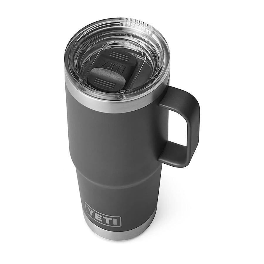 YETI RAMBLER 20 OZ TRAVEL MUG, STAINLESS STEEL, VACUUM INSULATED WITH STRONGHOLD LID, CHARCOAL | YETI