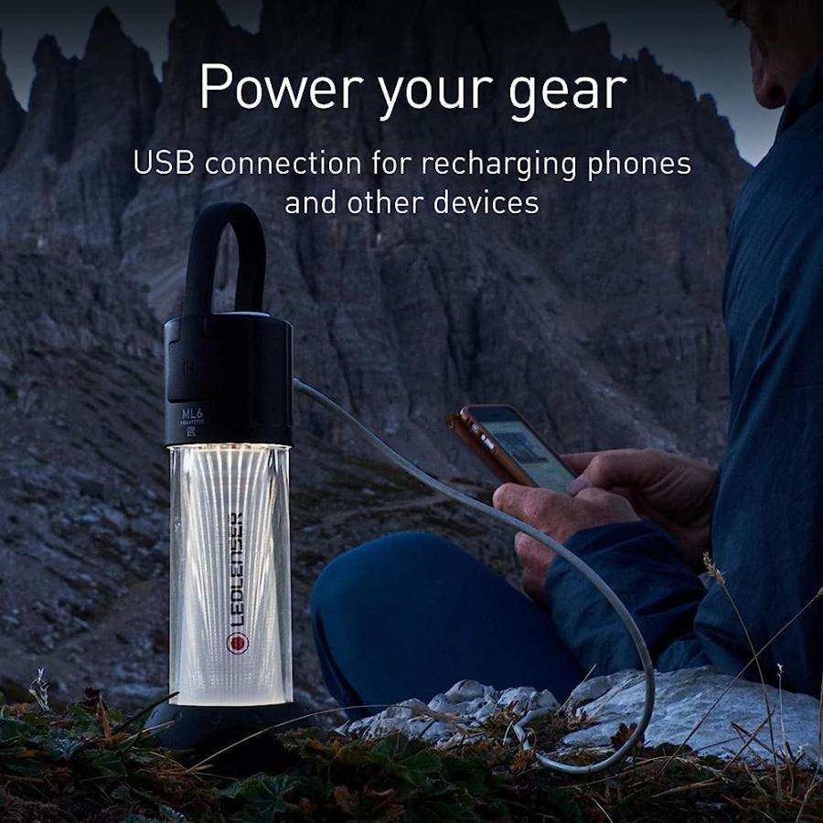 LEDLENSER ML6 CAMPING LANTERN, LED WITH MICRO PRISM TECHNOLOGY, 750 LUMENS, USB RECHARGEABLE, BACKPACKING, HIKING, CAMPING | LEDLENSER | 03