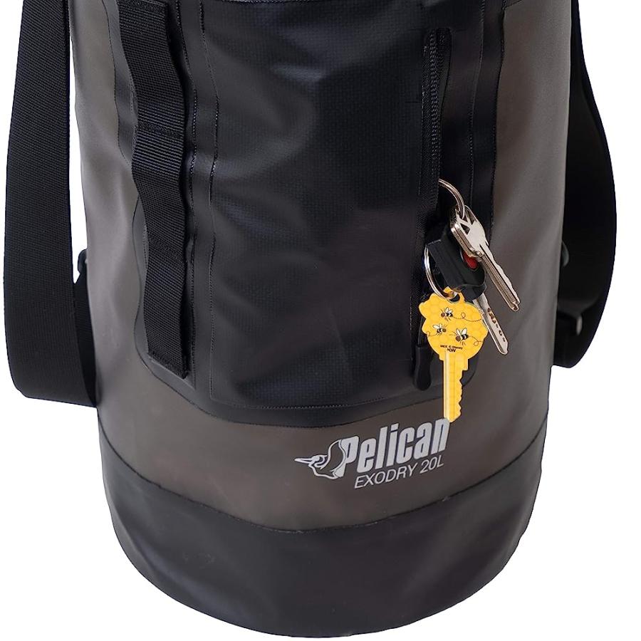 PELICAN EXODRY 20L MEDIUM DRYBAG BLACK WATERPROOF SHOULDER STRAPS THICK & LIGHTWEIGHT ROLL TOP DRY COMPRESSION KEEPS GEAR DRY FOR KAYAKING, RAFTI | PELICAN PRODUCTS | 05