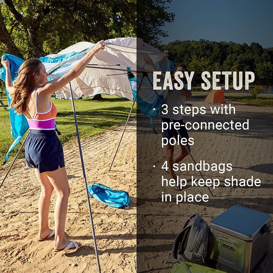 Coleman Go Shade Backpack Sun Shade, 7 x 7 Beach Shade, Portable Beach Tent Sun Shelter | Coleman | 03