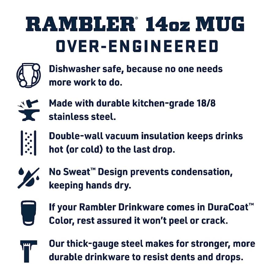 YETI RAMBLER 14 OZ MUG, VACUUM INSULATED, STAINLESS STEEL WITH MAGSLIDER LID, CANOPY GREEN | YETI | 03