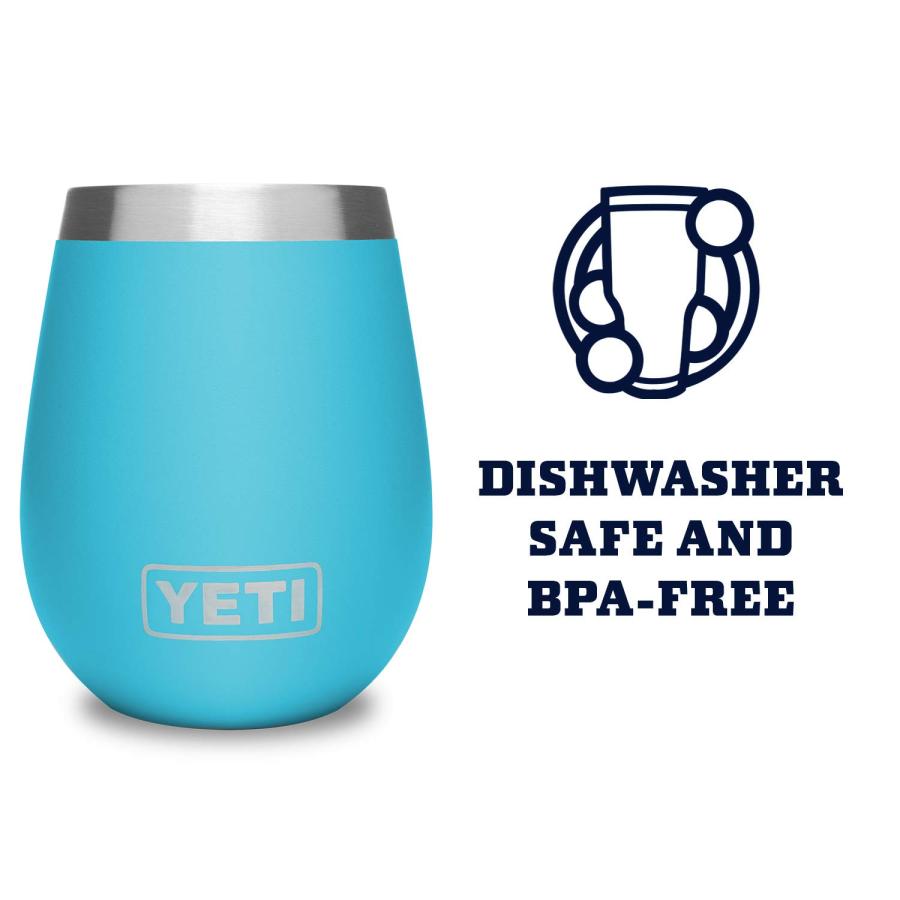 YETI Rambler 10オンス ワインタンブラー 真空断熱 ステンレス製、リーフブルー | YETI | 03