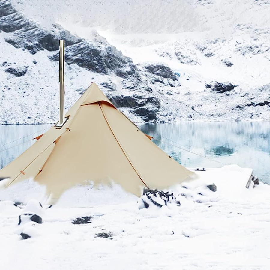 KINGCAMP TORINO HOT TENT WITH STOVE JACK WIND-PROOF CANVAS TENT FOR 4 SEASONS CAMPING TEEPEE HOT TENT WITH SNOW SKIRT HIKING HUNTING LUXURY CAMPI | KingCamp | 06