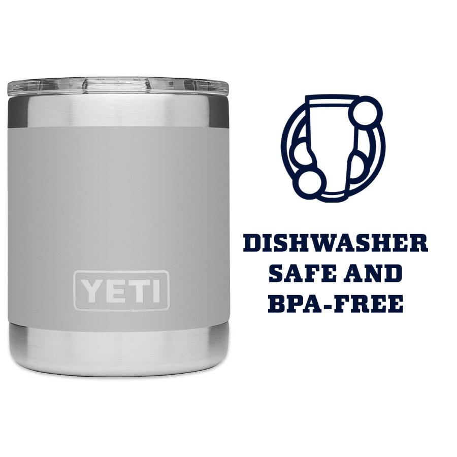 YETI Rambler 10オンス ローボール マグスライダー蓋付き 真空断熱 ステンレス製、グラネットグレー | YETI | 02