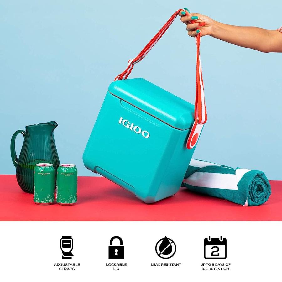 IGLOO TEAL 11 QT TAG ALONG TOO STRAPPED PICNIC STYLE COOLER | igloo | 01