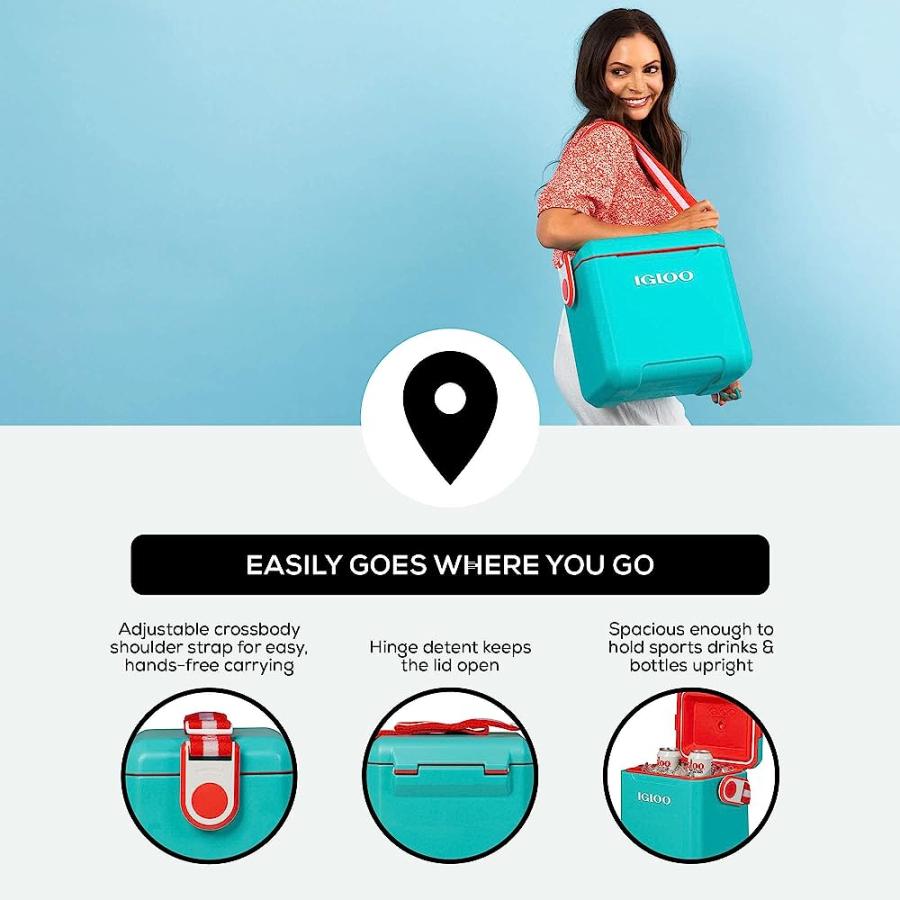 IGLOO TEAL 11 QT TAG ALONG TOO STRAPPED PICNIC STYLE COOLER | igloo | 02