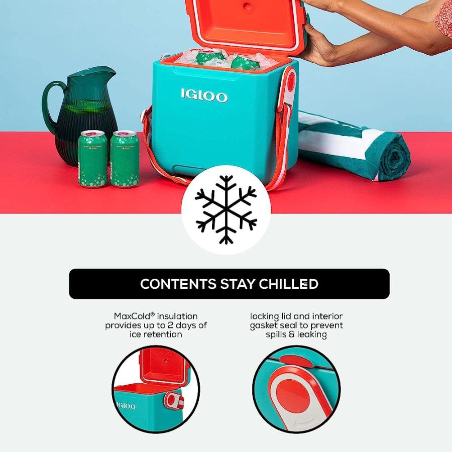 IGLOO TEAL 11 QT TAG ALONG TOO STRAPPED PICNIC STYLE COOLER | igloo | 03